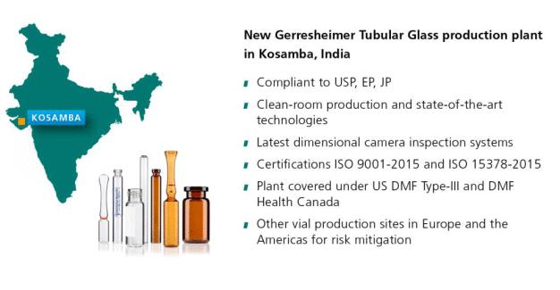 The new plant in Kosamba produces premium-quality Gx vials and ampoules.