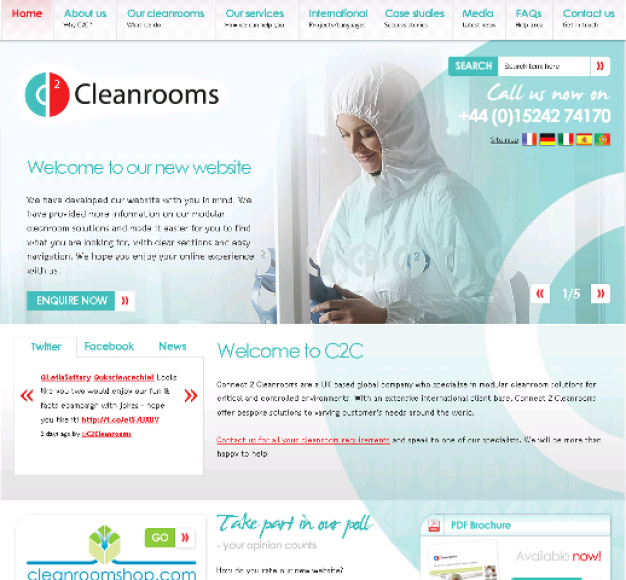 Connect 2 Cleanrooms und cleanroomshop.com stellen innovative neue Websites ins Netz.