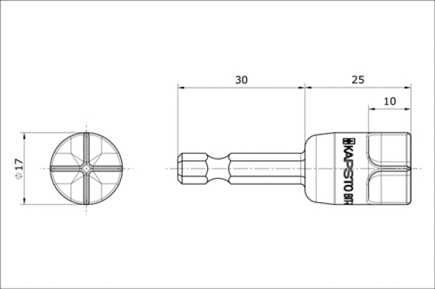 Der Schaft ist für Schrauber mit der Aufnahme nach DIN ISO 1173 ausgelegt.