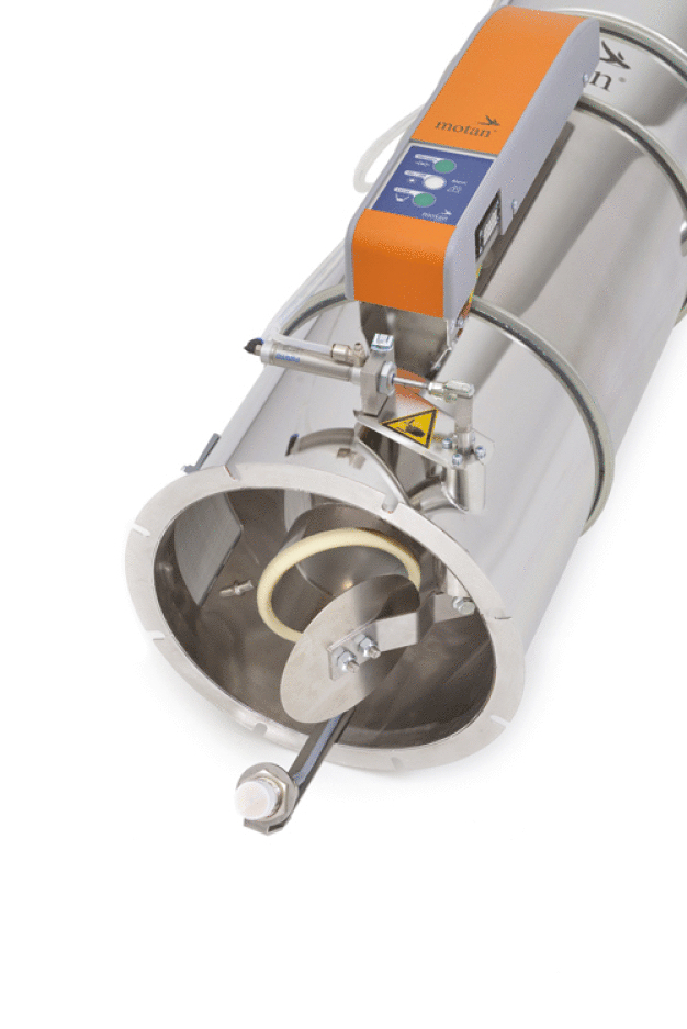 METRO G pneumatische Auslaufklappe (Foto: motan) / METRO G Pneumatic Discharge Flap (Photo: motan)