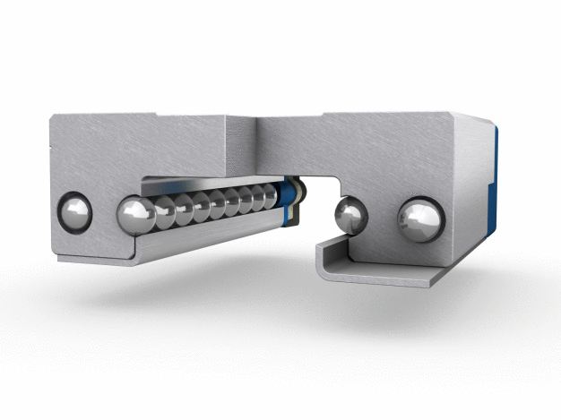 Zu den konstruktiven Vorzügen der neuen LLS-Miniatur-Profilschienenführung von SKF gehören u. a. der optimierte Kugellauf sowie das den Wartungsaufwand minimierende Schmierstoffreservoir samt verbesserter Dichtung.