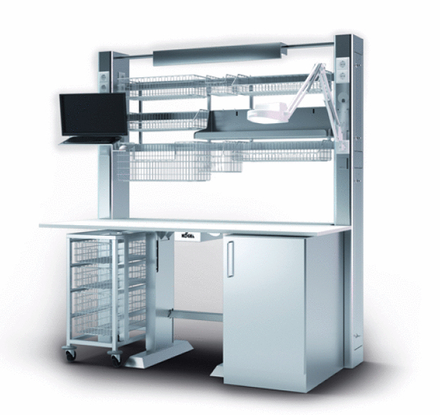 Das neue Packtischsystem „ordinis ceramik“ von Kögel – hier die Version ordinis S – ist die optimale Lösung zur Bearbeitung und Kontrolle von desinfizierten Gütern. (Bild: Kögel GmbH)