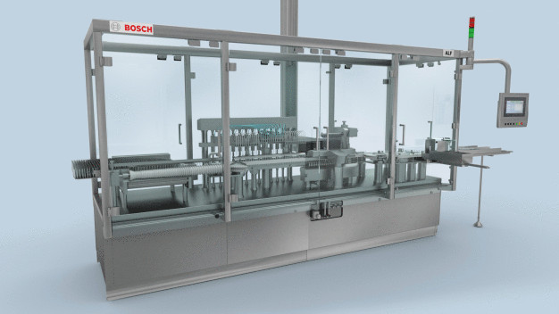 Neuvorstellung auf dem Pharmatag 2016: ALF 5000 Füll- und Verschließmaschine für Ampullen und Injektionsflaschen: Neben einer Ausbringung von 600 Behältnissen pro Minute zeichnet sich die neue ALF 5000 durch besonders hohe Flexibilität und Prozesssicherheit aus. / Launch at Pharmatag 2016: ALF 5000 filling and closing machine for ampoules and injection bottles: Apart from an output of 600 containers per minute, the new ALF 5000 features especially high flexibility and process safety.
