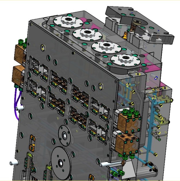 3D-Grafik mit Anordnung der verschiedenen Düsen / 3D graphics with various nozzles