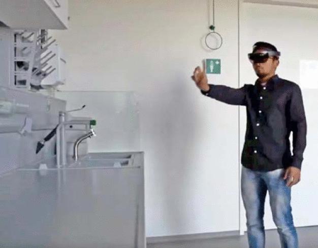Basis des LabPlanner bildet die HoloLens-Technologie.
(Quelle: Fraunhofer IPA)