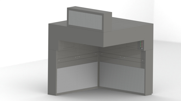 Modell der Reinraumanlage in L-Form