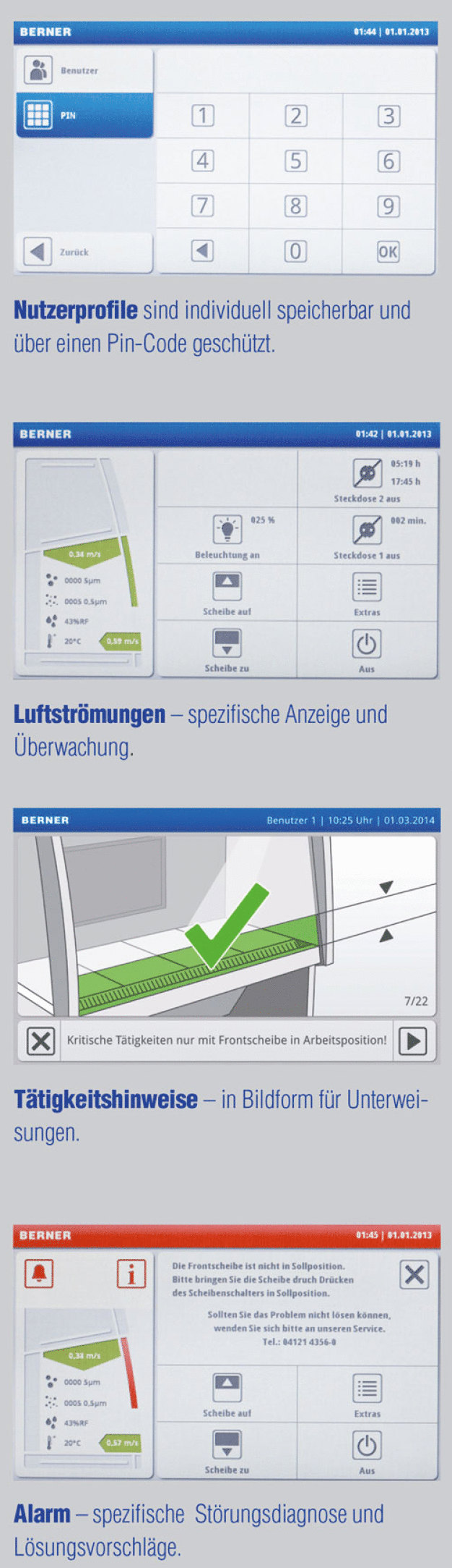 Abb. 5: Beispiele von Touch-Display Anzeigen