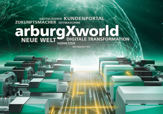 „arburgXworld“ umfasst das gesamte Spektrum digitaler Produkte und Services von Arburg. Dazu zählt auch das gleichnamige Kundenportal. (Foto: Arburg) / 