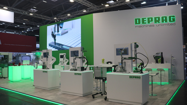 DEPRAG Messestand Automatica 2023 / DEPRAG exhibition stand Automatica 2023 