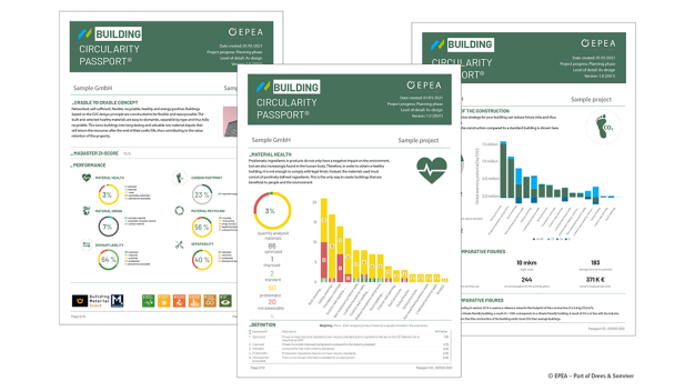 Die Building Circularity Passports dokumentieren alle verbauten Werkstoffe und Produkte. Dadurch entsteht maximale Transparenz – und neue Bewertungsmöglichkeiten für die Recyclingfähigkeit. © EPEA – Part of Drees & Sommer