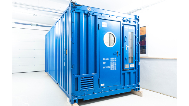 Der Reinraum-Container, der das metallfreie Reinraumlabor beinhaltet. (Foto: MK Versuchsanlagen) Der Reinraum-Container, der das metallfreie Reinraumlabor beinhaltet. (Foto: MK Versuchsanlagen)