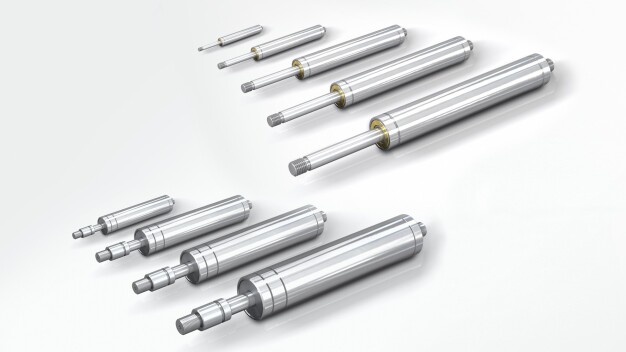 Industrial gas pressure and gas tension springs from ACE made of stainless steel are available from stock in Langenfeld, immediately deliverable in even the smallest quantities, with pushing or pulling forces ranging from 10 N to 5,000 N, up to 7,200 N when compressed, and strokes from 20 mm to 700 mm. (Copyright: Image credit: ACE)