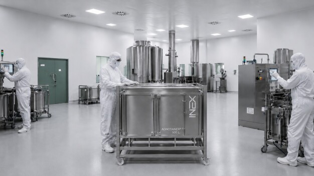 Agnotainer a tisztatéri környezetben használatban. (Szerzői jog: INEX – solutions GmbH (AI által generált))