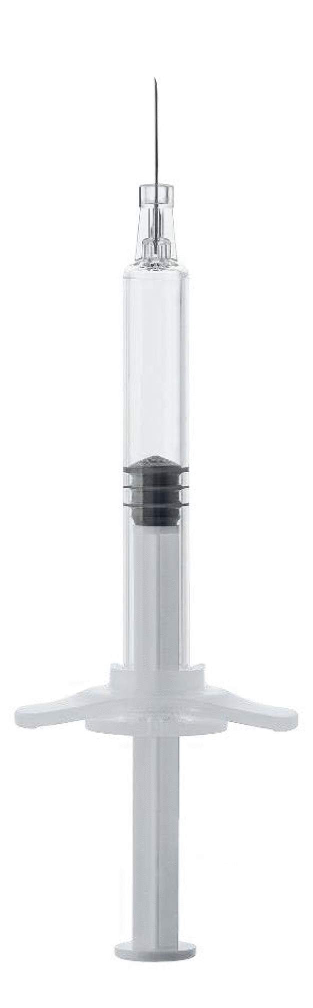 Die neue Gx RTF ClearJect Kunststoffspritze. / The new Gx RTF ClearJect plastic syringe.