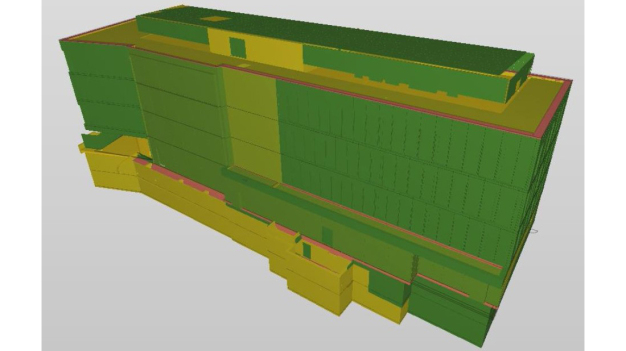 Durch die Visualisierung der Cradle-Eigenschaften im BIM-Modell können Optimierungspotenziale per Farbskala identifiziert werden. © EPEA – Part of Drees & Sommer