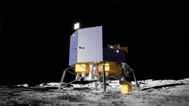 Der Lander „Griffin“ von Astrobotic. Ein Lander, der den MOONRISE-Laser zum Mond transportiert, könnte so ähnlich aussehen. 