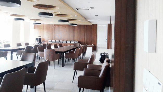 HVAC sensor installation in a dining room in Bangalore campus, Bangalore, India. Photo courtesy of Infosys.