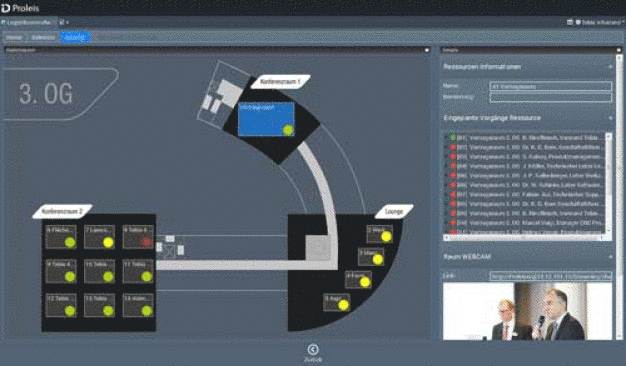 Infoterminals auf der Basis der Proleis-Software für Datenmanagement und Fertigungsplanung- und steuerung geleiteten die Besucher durch das Programm der Tebis Hausmesse 2016. Inhalte, Orte und Status der Themenstände ließen sich per Touchscreen abfragen. Über Webcams konnte man sich live über das Geschehen informieren. (Bild: Tebis AG)
