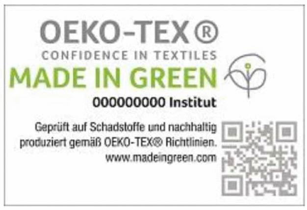 MADE IN GREEN by OEKO-TEX® ist ein nachverfolgbares Verbraucherlabel für nachhaltige Textilien. Jedes mit Label ausgelobte Textilprodukt verfügt über eine eindeutige Produkt-ID und/oder einen QR-Code, die es erlauben, die Herstellung des Artikels zurückzuverfolgen. Jede Produkt-ID macht die unterschiedlichen Produktionsstufen sowie die Länder sichtbar, in denen die Textilien produziert wurden. (© OEKO-TEX®) / MADE IN GREEN by OEKO-TEX® is a traceable consumer label for sustainable textiles. Each textile product awarded the label has a unique product ID and/or a QR code which enable the manufacture of the article to be tracked. Each product ID makes the different production stages visible along with the countries in which the textiles were produced. (© OEKO-TEX®)