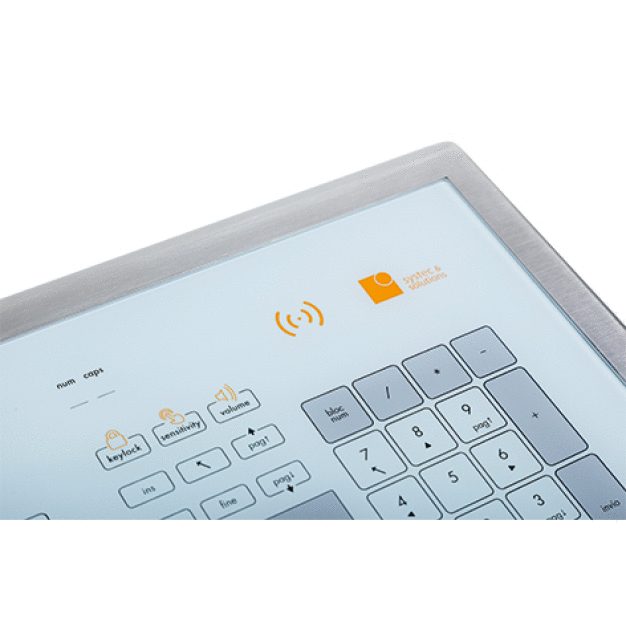 Glastastatur mit integriertem RFID-Reader (Bildrechte: Systec & Solutions GmbH) / (Image Rights: Systec & Solutions GmbH)