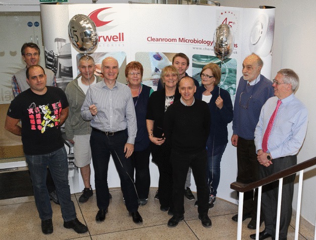 Andy and Lawrence Whittard celebrating 45 year anniversary with some of the Cherwell team.