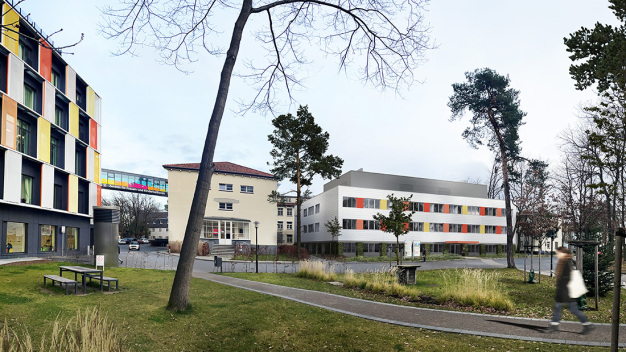 Visualisierung Außenansicht Frauenklinik Universitätsklinikum Bonn, © architecture2brain