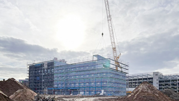 Modulstellung für das neue Verwaltungs- und Laborgebäude in Heidelberg, © Cadolto Modulbau GmbH