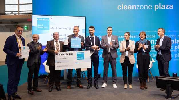 Der Cleanzone Award wird vergeben für innovative Produkte oder Lösungen aus dem Reinraumbereich. (Quelle: Messe Frankfurt) / The Cleanzone Award is presented for innovative products or solutions in the cleanroom sector. (Source: Messe Frankfurt)