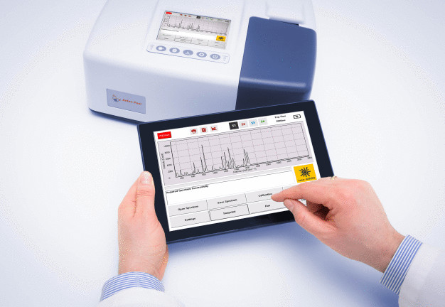 Raman-Spektrometer heute: klein und zugleich mit der grossen Leistung und hohen messtechnischen Reproduzierbarkeit eines Benchtop-Geräts. (Bild: Anton Paar) / Le spectromètre Raman d’aujourd’hui: à la fois compact et pourvu d’une grande puissance et d’une haute reproductibilité métrologique pour un appareil de paillasse. (Image: Anton Paar)