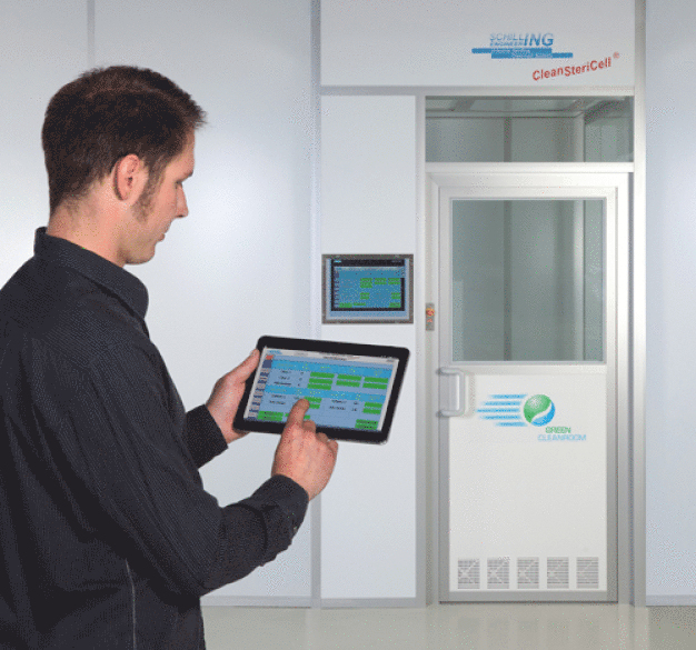 The SCHILLING CleanRoomControlSystemCR Control® allows the convenient oversight and control of all individual cleanroom components. 