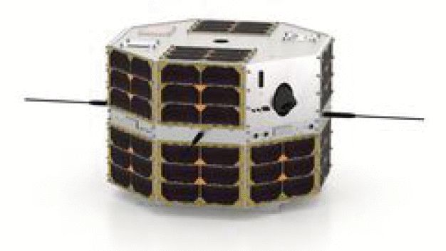 Der Kleinsatellit „TechnoSat“ hat ein Maß von 305 x 465 x 465 Millimeter. (© TU Berlin/ILR)