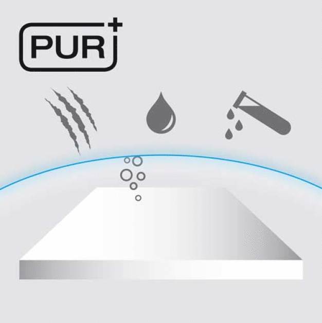 Die neue Oberflächenvergütung PUR+ erhöht die Kratzfestigkeit und chemische Beständigkeit noch weiter, die Emissionswerte werden auf ein Minimum reduziert. (Foto: DLW Flooring GmbH)