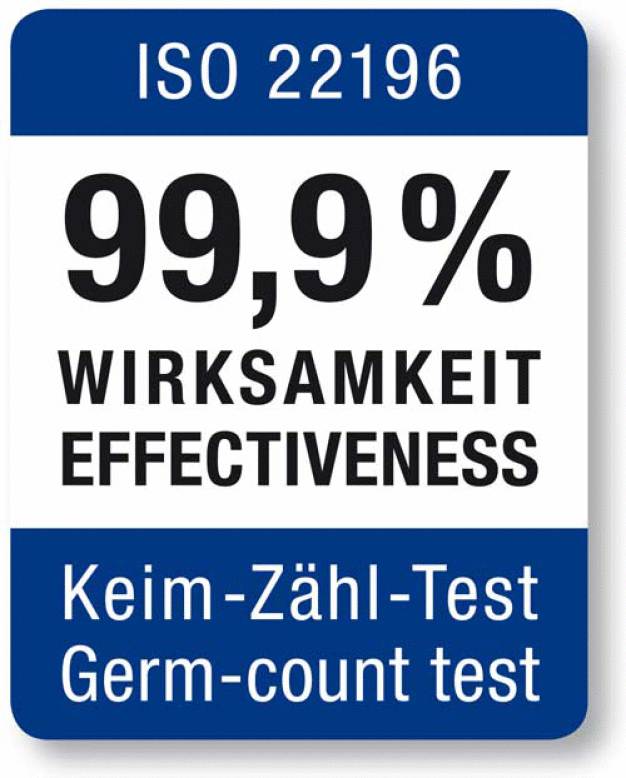 DLW Vinyl Favorite mit Sanitized® reduziert wirkungsvoll und dauerhaft das Wachstum einer Vielzahl von Mikroorganismen, bestätigt durch das ISEGA Institut gemäß ISO 22196 und den Keim-Zähl-Test. (Foto: DLW Flooring GmbH)