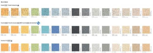 15 Farbtöne über 6 technische Varianten hinweg umfasst der clevere Mix & Match Baukasten. (Foto: DLW Flooring GmbH)