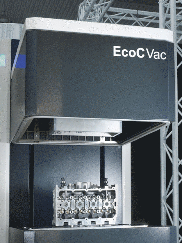 Das innovative Trockenreinigungssystem EcoCVac wurde für die energiesparende Zwischenreinigung von Powertrain-Bauteilen entwickelt. Es arbeitet ohne Druckluft. (Foto: Dürr Ecoclean) / The innovative EcoCVac dry-cleaning system was developed for an energy-saving intermediate cleaning of powertrain parts. It requires no compressed air. (Photo: Dürr Ecoclean)