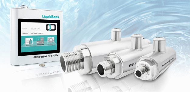 Die Online-Variante des LiquidSens-Messsytems zum direkten Einbau in Anlagen. / The online version of the LiquidSens measurement system for integration in a plant.