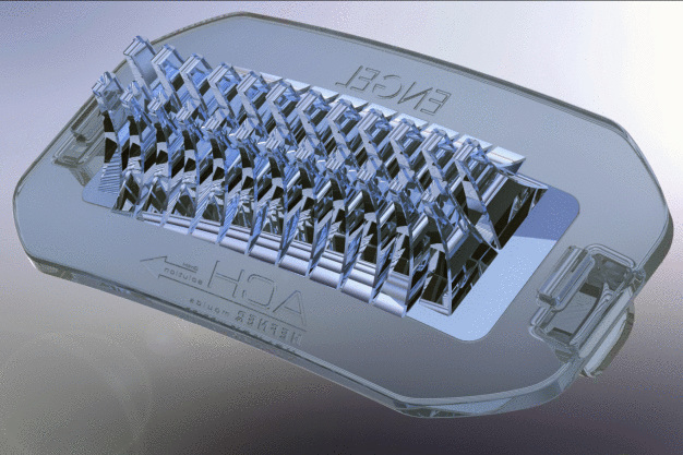 Mit ihrer komplexen Struktur stellen die LED-Linsen aus Silikon hohe Anforderungen an den Spritzgießprozess. (Bild: ACH-Solution) / With their complex structure, the silicone LED lenses place high demands on the injection molding process. (Picture: ACH-Solution)