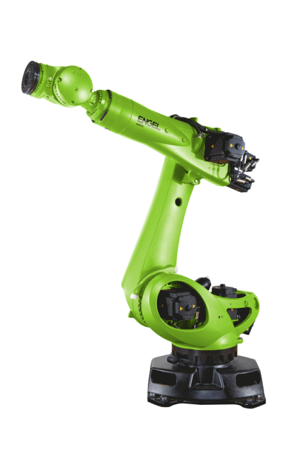 Die neuen großen ENGEL easix Roboter erweitern das Angebot an Industrierobotern für den Einsatz an Großmaschinen. (Bild: ENGEL) / Los nuevos robots ENGEL easix de gran tamaño amplían la oferta de robots industriales para el uso en plantas de maquinaria grande. (Imagen: ENGEL)

