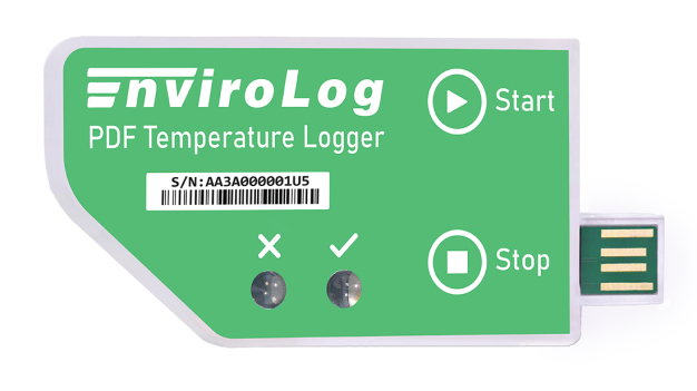 Temperatur-Einweg-Datenlogger EnviroLog mit integriertem USB-Anschluss