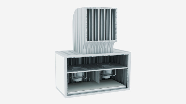 3D drawing of fan filter unit - to increase indoor air quality. © Freudenberg