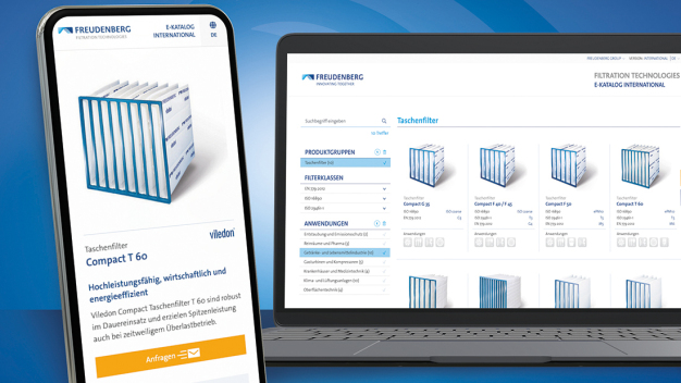 Die Neuauflage des Viledon® Online-Produktkatalogs ist auf products.freudenberg-filter.com abrufbar.
Bildquelle: Freudenberg Filtration Technologies