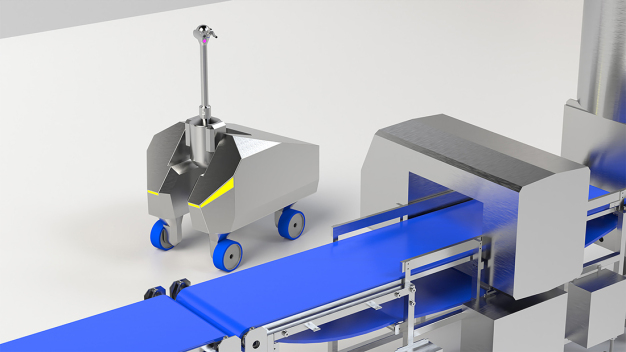 »Exo-MCD« Intelligenter Reinigungsroboter für die automatisierte und reproduzierbare Reinigung von Anlagen und Produktionsumgebungen. © Fraunhofer IVV / “Exo-MCD” smart cleaning robot cleans systems and production environments automatically and reproducibly. © Fraunhofer IVV