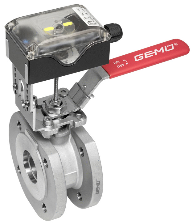 GEMÜ 762 – Kompakt-Flanschkugelhahn mit integrierter Endschalterbox LSC / GEMÜ 762 – Compact flange ball valve with integrated LSC limit switch box