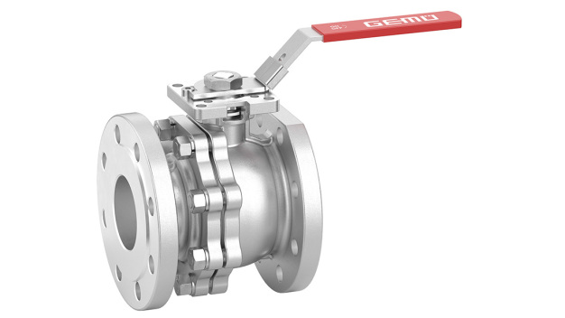 Manuell betätigter Kugelhahn GEMÜ B2F aus der neuen Baureihe GEMÜ BB0F. / GEMÜ B2F manually operated ball valve from the new GEMÜ BB0F series.