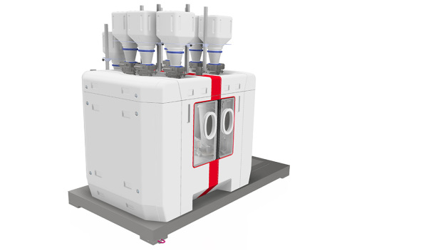 Gericke Formulation Skid GFS Gen3, en position de fonctionnement. (Copyright : Gericke AG)
