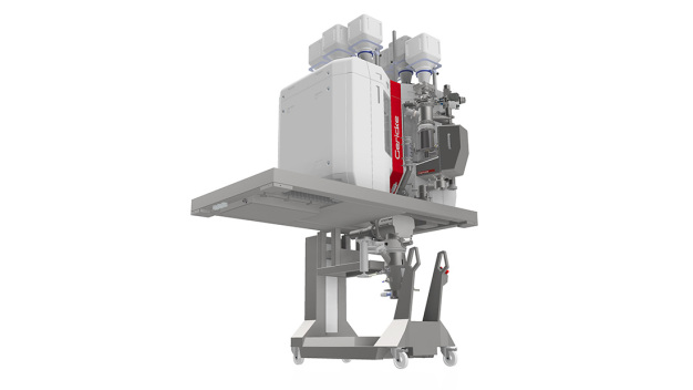 Gericke Formulation Skid GFS Gen3, integriert mit Mini Blender GBM-P. (Copyright: Gericke AG)