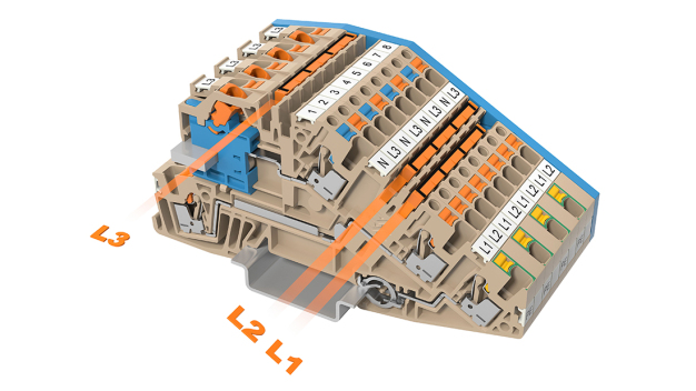 Durchgängige Querverbindungskanäle erhöhen die Flexibilität und sparen Verdrahtungsaufwand. / Continuous cross-connection channels increase flexibility and save wiring effort.