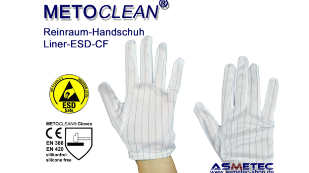 ESD Handschuhe Liner Erhältlich in den Größen XS bis XXL (Bild: ASMETEC GmbH)