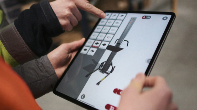 Die Virtual Engineering App von Hovmand hilft bei der digitalen Konfiguration von mobilen Industrie-Hebeliften – jetzt auch im Rahmen einer Online-Beratung.