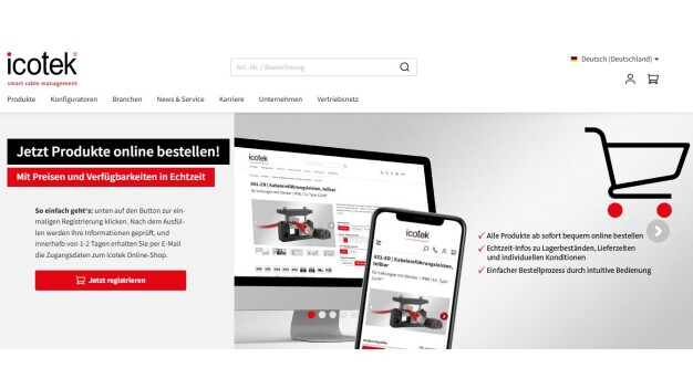 De nieuwe online-winkel van icotek is online – klanten kunnen te allen tijde alle producten uit het aanbod van de fabrikant direct online selecteren, configureren en bestellen; de online-winkel is ook op mobiele apparaten optimaal te gebruiken. (Afbeelding: icotek GmbH & Co. KG)